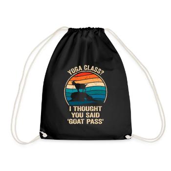 Yoga Class Or Goat Pass - Drawstring Bag - black - Front