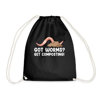 Wurmfarmer Wurmkompost Niedliche Männer Frauen - Turnbeutel - Schwarz - Vorne