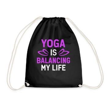 Yoga Is Balancing My Life - Drawstring Bag - black - Front