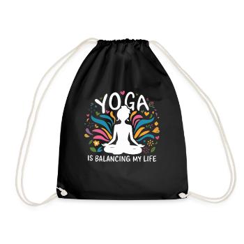 Le yoga équilibre ma vie - Sac de sport léger - noir - Devant
