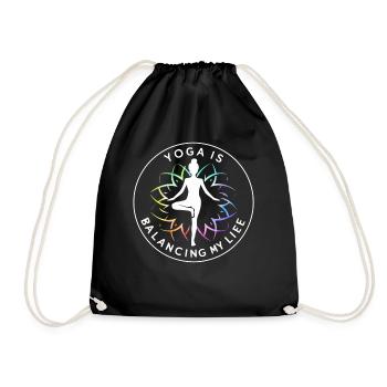 Le yoga équilibre ma vie - Sac de sport léger - noir - Devant