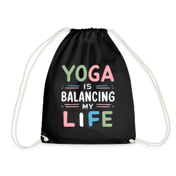 Yoga Is Balancing My Life - Drawstring Bag - black - Front