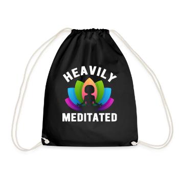 Heavily Meditated - Drawstring Bag - black - Front