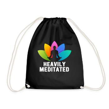 Heavily Meditated - Drawstring Bag - black - Front