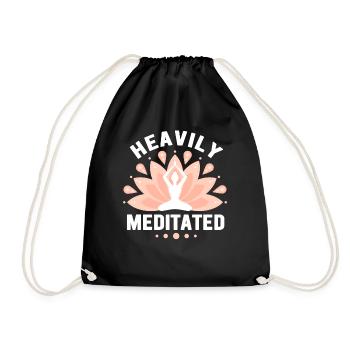 Heavily Meditated - Drawstring Bag - black - Front