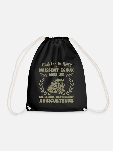 Tous Les Hommes Naissent égaux Agriculteurs Cadeau - Sac de sport léger - noir