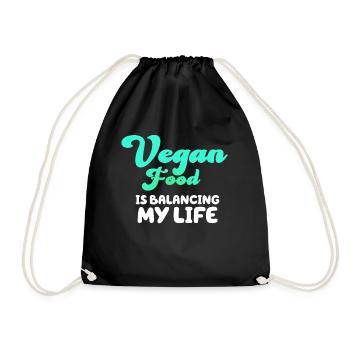 La nourriture végétalienne équilibre ma vie - Sac de sport léger - noir - Devant