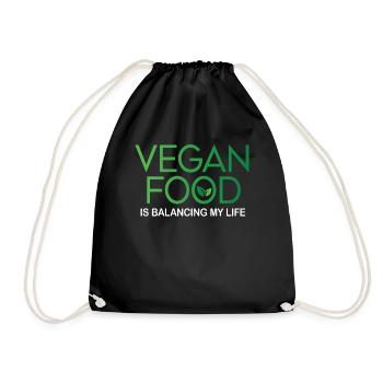 Vegan Food Is Balancing My Life - Drawstring Bag - black - Front