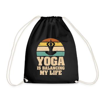 Yoga Is Balancing My Life - Drawstring Bag - black - Front