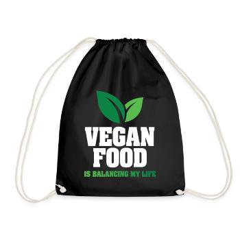 Vegan Food Is Balancing My Life - Drawstring Bag - black - Front