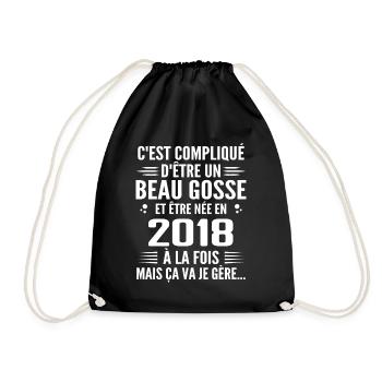 Toujours Beau Gosse 2018 Birthday Gift 2018 - Drawstring Bag - black - Front