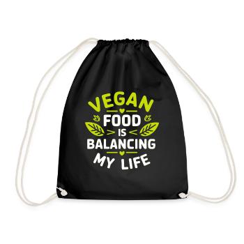 La nourriture végétalienne équilibre ma vie - Sac de sport léger - noir - Devant