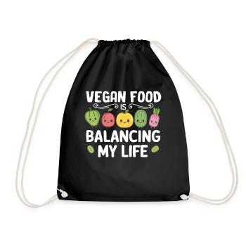 Veganes Essen bringt mein Leben in Einklang - Turnbeutel - Schwarz - Vorne