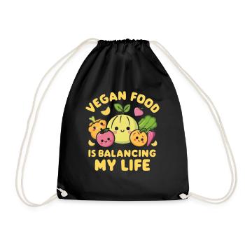La nourriture végétalienne équilibre ma vie - Sac de sport léger - noir - Devant