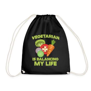 Vegetarisch Mein Leben unter einen Hut bringen - Turnbeutel - Schwarz - Vorne