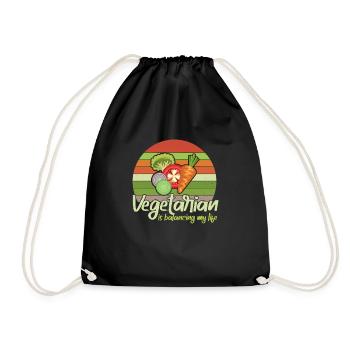 Végétarien Équilibrer ma vie - Sac de sport léger - noir - Devant