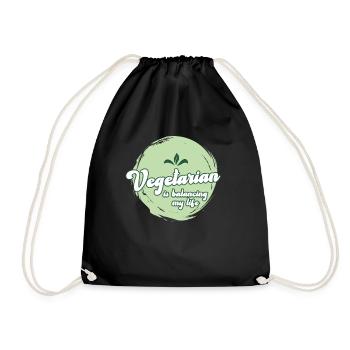 Vegetarian Balancing My Life - Drawstring Bag - black - Front