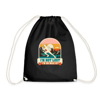 I'm Not Lost I'm On Mile 87 Marathon - Drawstring Bag - black - Front
