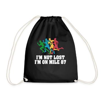 I'm Not Lost I'm On Mile 87 Marathon - Drawstring Bag - black - Front
