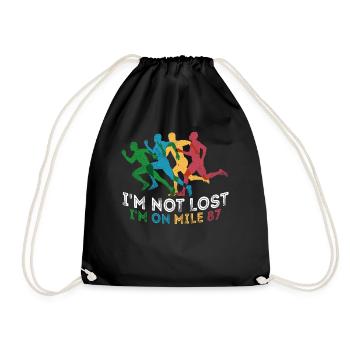 I'm Not Lost I'm On Mile 87 Marathon - Drawstring Bag - black - Front