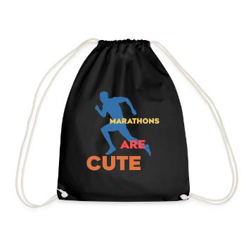 Marathons sind süß Ultramarathon - Turnbeutel - Schwarz - Vorne