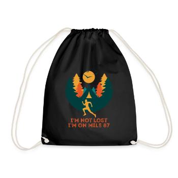I'm Not Lost I'm On Mile 87 Marathon - Drawstring Bag - black - Front
