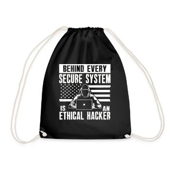 Ethische Hacker-Cybersicherheitsexpertise - Turnbeutel - Schwarz - Vorne