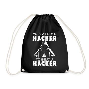 Ethische Hacker-Cybersicherheitsexpertise - Turnbeutel - Schwarz - Vorne