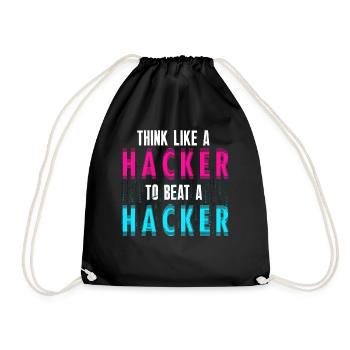 Ethische Hacker-Cybersicherheitsexpertise - Turnbeutel - Schwarz - Vorne