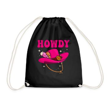 Western Country Texas Cowboyhut - Turnbeutel - Schwarz - Vorne