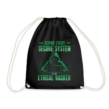 Ethische Hacker-Cybersicherheitsexpertise - Turnbeutel - Schwarz - Vorne