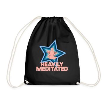 Heavily Meditated - Drawstring Bag - black - Front