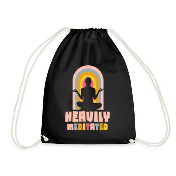 Heavily Meditated - Drawstring Bag - black - Front