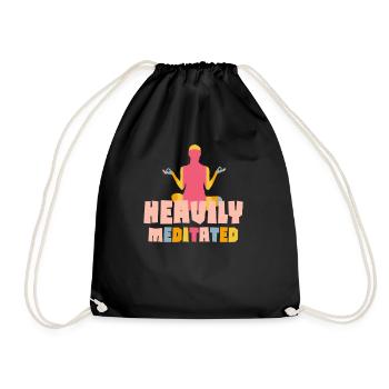 Heavily Meditated - Drawstring Bag - black - Front