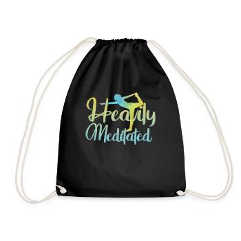 Heavily Meditated - Drawstring Bag - black - Front