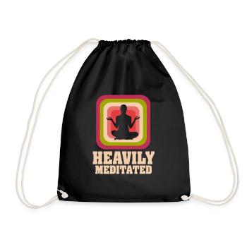 Heavily Meditated - Drawstring Bag - black - Front