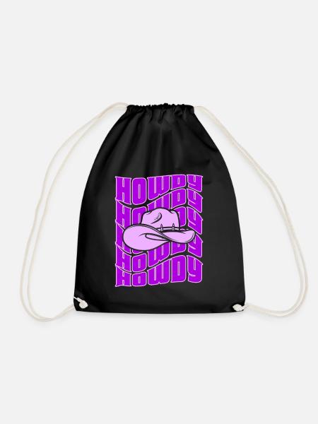 Western Country Texas Cowboy Hat - Drawstring Bag - black