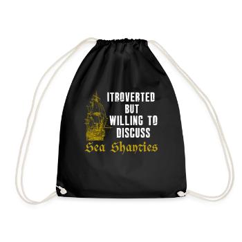 Sailor Meme Pirate Ship Ocean Sailing - Drawstring Bag - black - Front