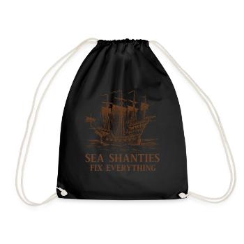Sailor Meme Pirate Ship Ocean Sailing - Drawstring Bag - black - Front