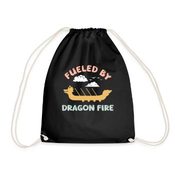 Fueled By Dragon Fire Dragon Boat - Drawstring Bag - black - Front