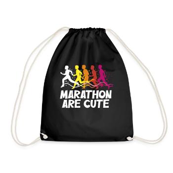 Marathons Are Cute for Ultramarathon - Drawstring Bag - black - Front