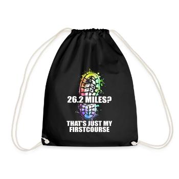 26.2 Miles? That's Just My First Course - Drawstring Bag - black - Front