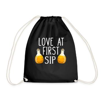 Love At First Sip Kombucha Lover - Drawstring Bag - black - Front