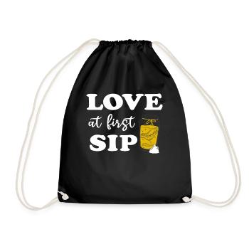 Love At First Sip Kombucha Lover - Drawstring Bag - black - Front