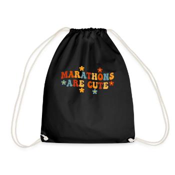 Marathons Are Cute for Ultramarathon - Drawstring Bag - black - Front