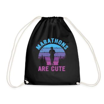 Marathons Are Cute for Ultramarathon - Drawstring Bag - black - Front