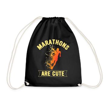 Marathons Are Cute for Ultramarathon - Drawstring Bag - black - Front