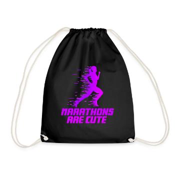 Marathons sind süß für Ultramarathon - Turnbeutel - Schwarz - Vorne