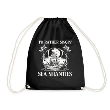 Sailor Meme Pirate Ship Ocean Sailing - Drawstring Bag - black - Front