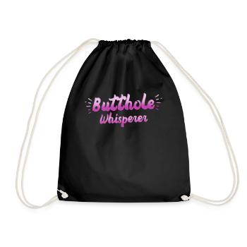 Butthole Whisperer - Drawstring Bag - black - Front